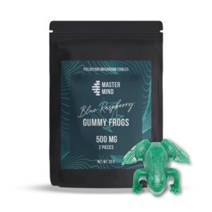 Commandez 1000mg Blue Raspberry Sour Gummy Frogs et obtenez MasterMind | shrooms-cannabis.com